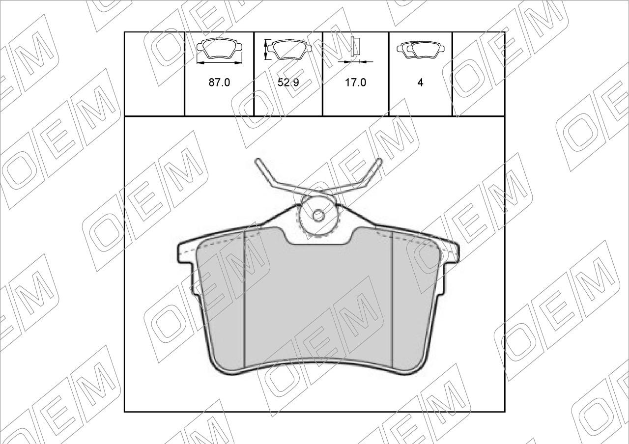 Колодки тормозные дисковые задние  Peugeot  307  1 