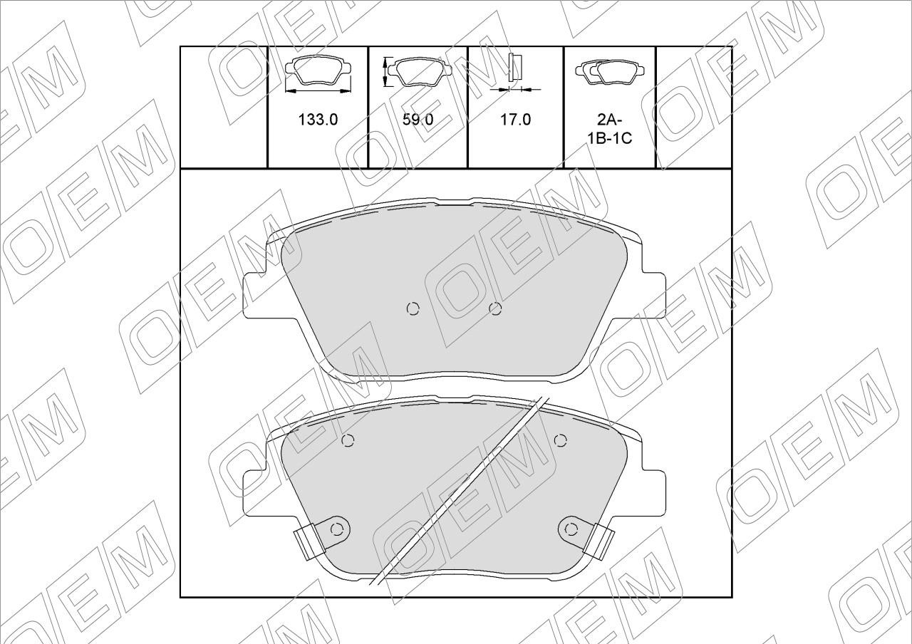 Колодки тормозные дисковые передние  Kia  Optima  3 TF 